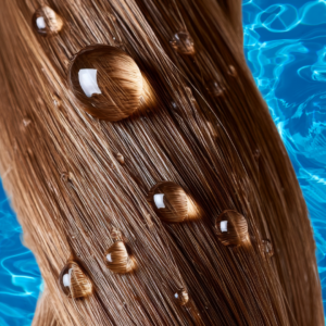 Water beading on healthy low porosity hair strand - all healthy hair is low porosity - Wicked Hues New Orleans