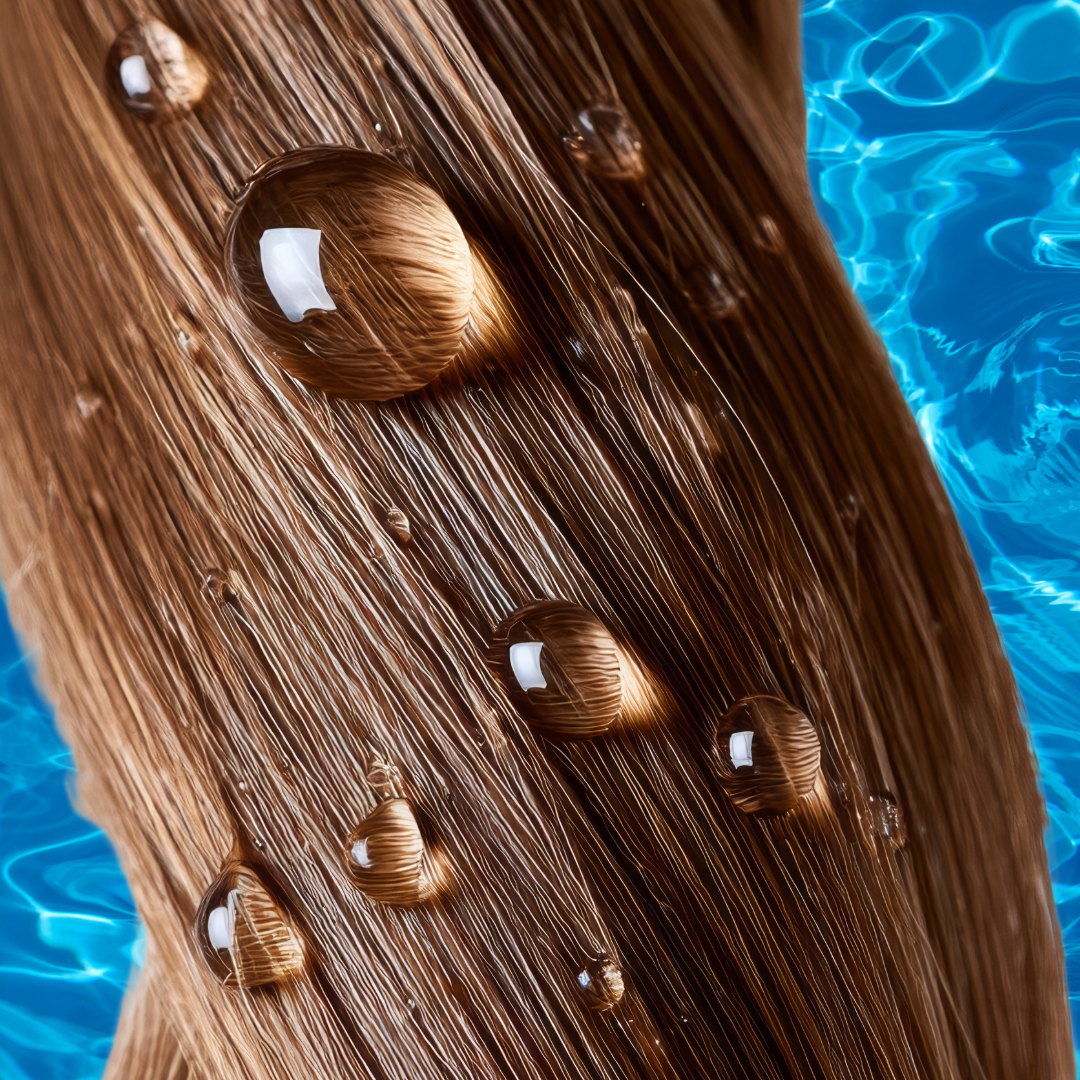 Water beading on healthy low porosity hair strand - all healthy hair is low porosity - Wicked Hues New Orleans