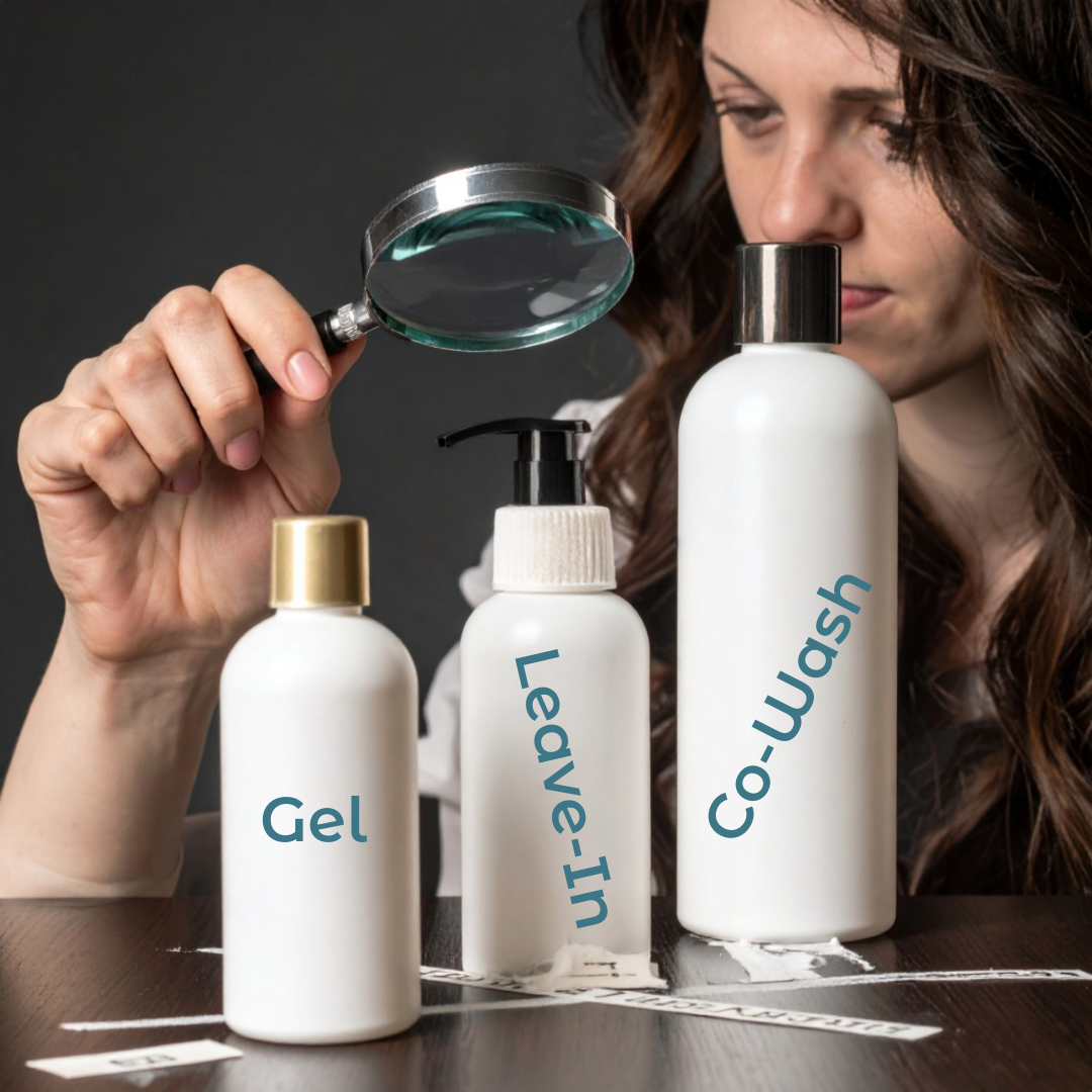 Curly Girl Method products laid out - CGM critique from curl specialist - Wicked Hues New Orleans