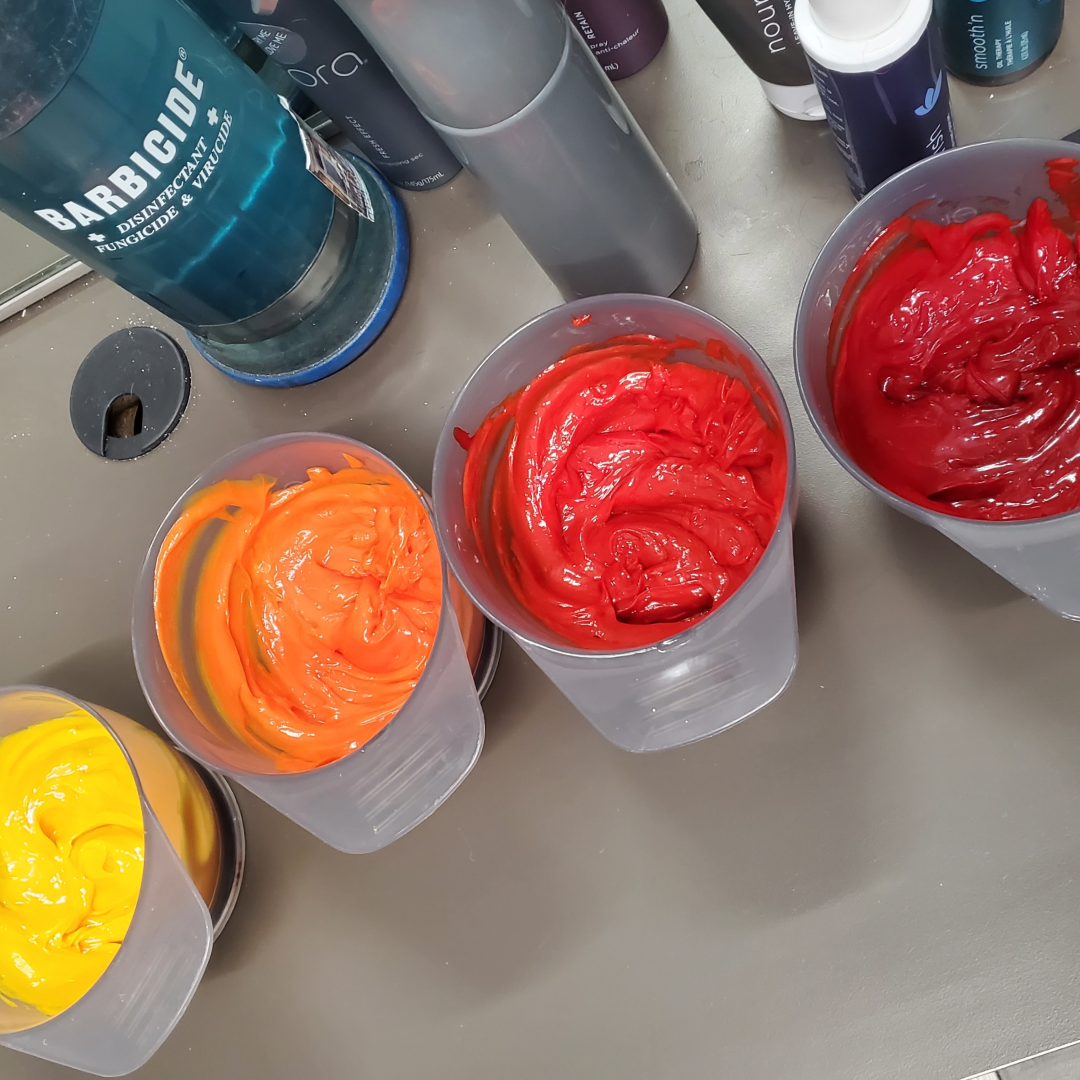 Professional hair color mixing bowls and brushes - ammonia-free color chemistry - Wicked Hues New Orleans
